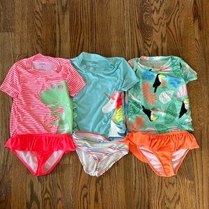 Set of Three 2-Piece Bathing Suits 3T